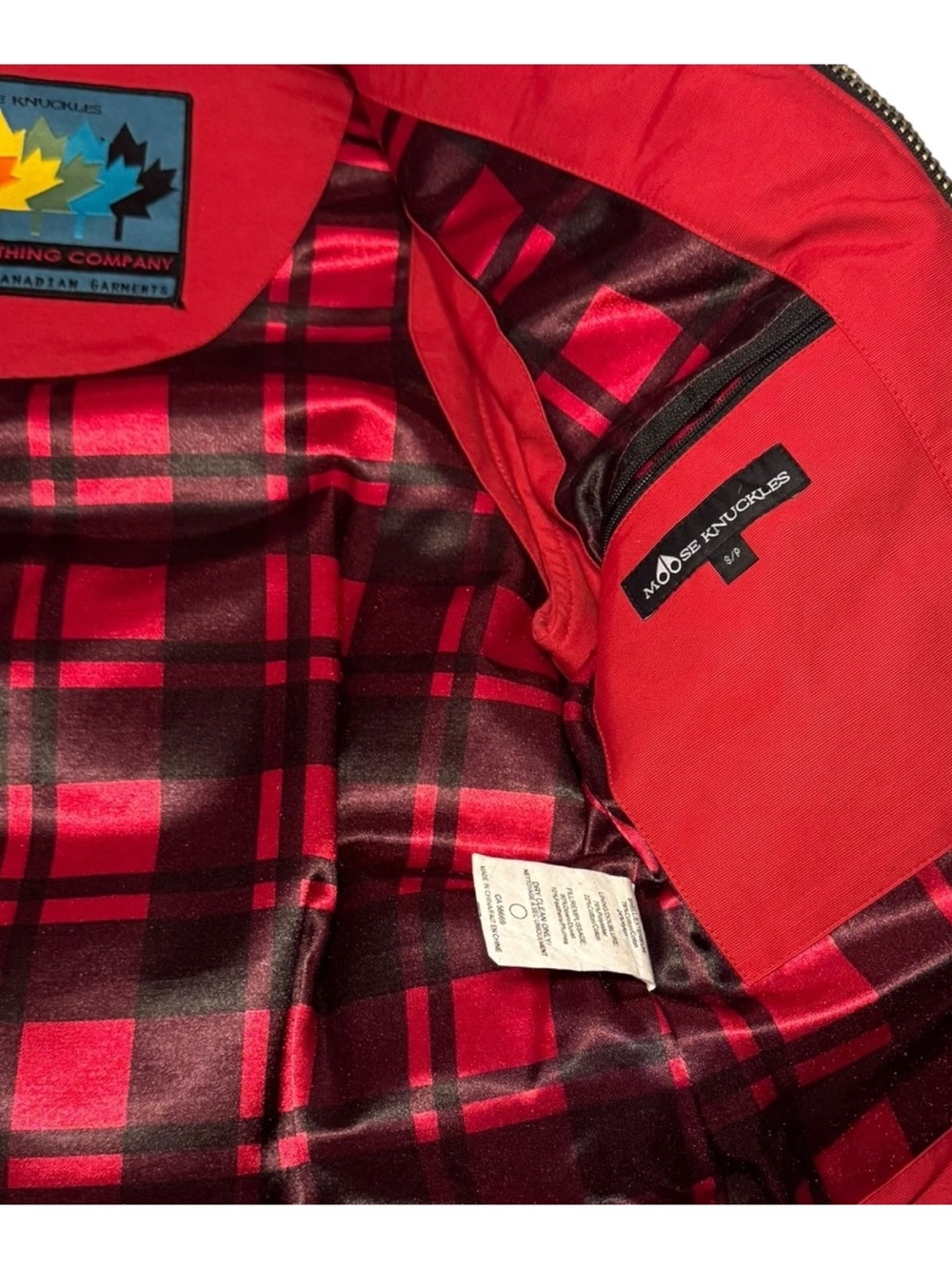Moose Knuckles Red Puffer Vest with Black Yoke - Picture 2 of 4